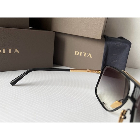 DITA Mach Five DRX 2087-A Matte Black Yellow Gold 18K / Gray Gradient Sunglasses - Picture 9 of 12